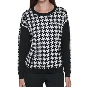 Karl Lagerfeld Monochrome Houndstooth Sweater